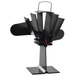vidaXL Ventilator de sobă cu alimentare termică, 2 palete, negru vidaXL Ventilator de sobă cu alimentare termică, 2 palete, negru