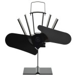 vidaXL Ventilator de sobă cu alimentare termică, 2 palete, negru vidaXL Ventilator de sobă cu alimentare termică, 2 palete, negru
