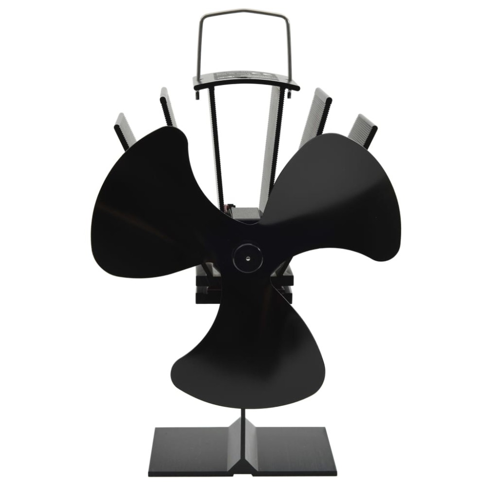 vidaXL Ventilator de sobă cu alimentare termică, 3 palete, negru
