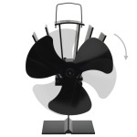 vidaXL Ventilator de sobă cu alimentare termică, 3 palete, negru vidaXL Ventilator de sobă cu alimentare termică, 3 palete, negru