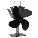vidaXL Ventilator de sobă cu alimentare termică, 4 palete, negru vidaXL Ventilator de sobă cu alimentare termică, 4 palete, negru