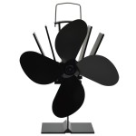 vidaXL Ventilator de sobă cu alimentare termică, 4 palete, negru vidaXL Ventilator de sobă cu alimentare termică, 4 palete, negru