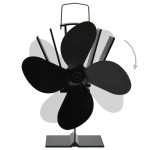 vidaXL Ventilator de sobă cu alimentare termică, 4 palete, negru vidaXL Ventilator de sobă cu alimentare termică, 4 palete, negru