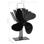 vidaXL Ventilator de sobă cu alimentare termică, 4 palete, negru vidaXL Ventilator de sobă cu alimentare termică, 4 palete, negru