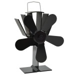 vidaXL Ventilator de sobă cu alimentare termică, 5 palete, negru vidaXL Ventilator de sobă cu alimentare termică, 5 palete, negru