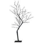 vidaXL Pom de Crăciun, 128 leduri alb cald, flori de cireș, 120 cm