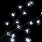 vidaXL Pom Crăciun, 220 LED-uri alb rece, flori de cireș, 220 cm