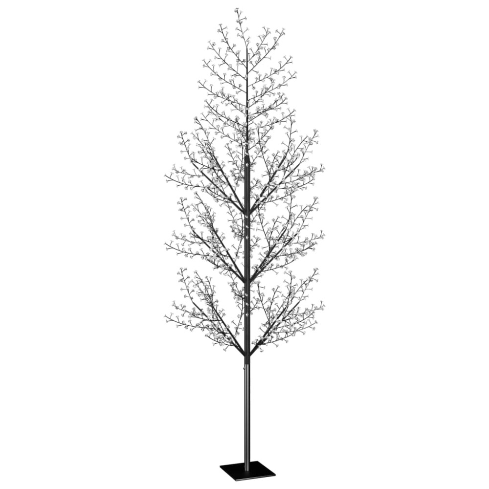 vidaXL Pom Crăciun, 1200 LED-uri lumină albastră flori de cireș 400 cm