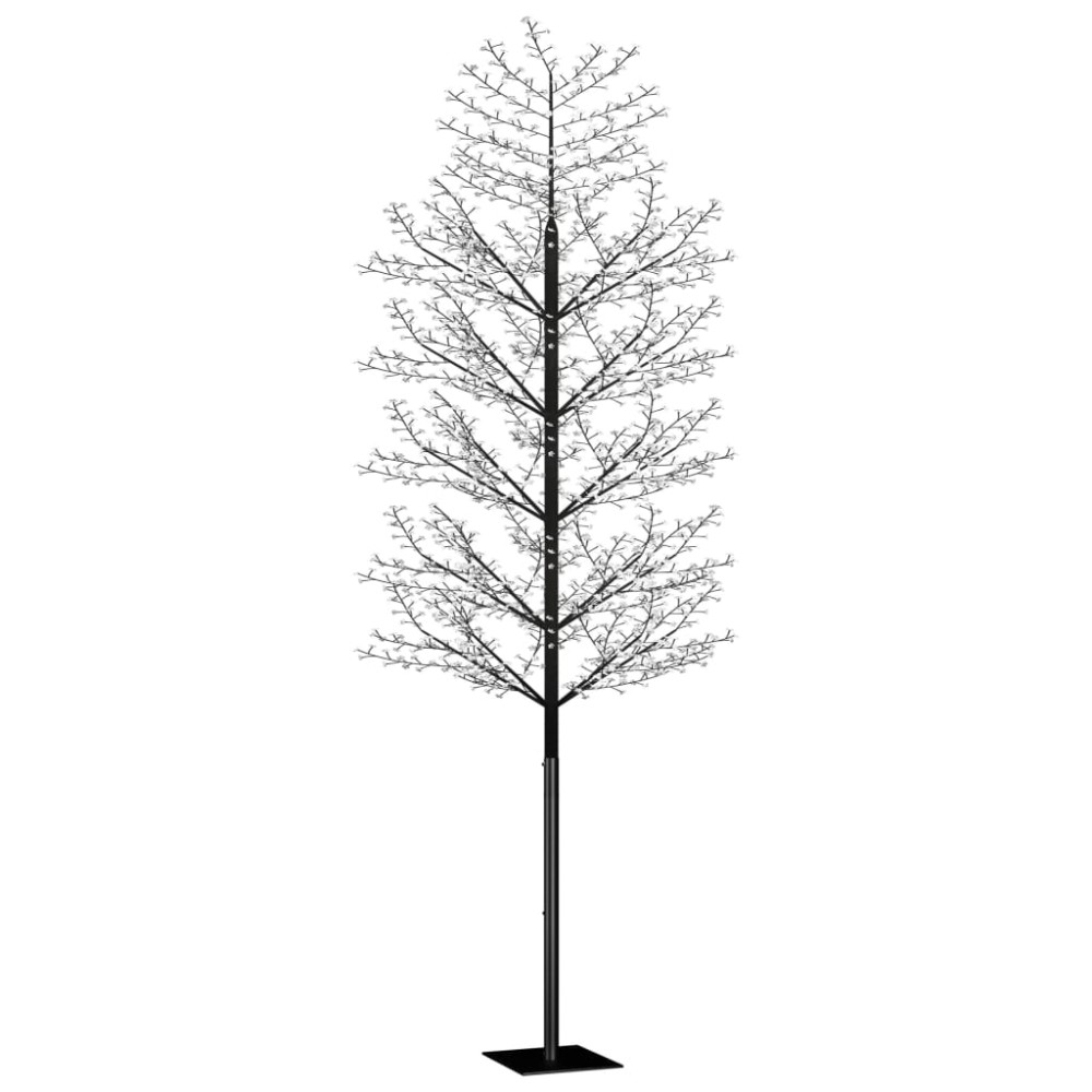 vidaXL Pom Crăciun, 2000 LED-uri alb rece, flori de cireș, 500 cm