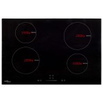 vidaXL Plită inducție 4 arzătoare control tactil, sticlă 77 cm 7000 W