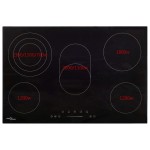 vidaXL Plită ceramică cu 5 arzătoare, control tactil, 90 cm, 8500 W