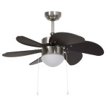 vidaXL Ventilator de tavan cu iluminare, maro închis, 76 cm vidaXL Ventilator de tavan cu iluminare, maro închis, 76 cm
