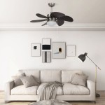 vidaXL Ventilator de tavan cu iluminare, maro închis, 76 cm vidaXL Ventilator de tavan cu iluminare, maro închis, 76 cm