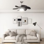 vidaXL Ventilator de tavan cu iluminare, maro închis, 76 cm vidaXL Ventilator de tavan cu iluminare, maro închis, 76 cm