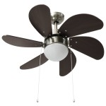 vidaXL Ventilator de tavan cu iluminare, maro închis, 76 cm vidaXL Ventilator de tavan cu iluminare, maro închis, 76 cm