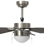 vidaXL Ventilator de tavan cu iluminare, maro închis, 76 cm vidaXL Ventilator de tavan cu iluminare, maro închis, 76 cm