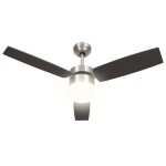 vidaXL Ventilator tavan cu iluminare/telecomandă, maro închis, 108 cm vidaXL Ventilator tavan cu iluminare/telecomandă, maro închis, 108 cm
