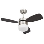 vidaXL Ventilator tavan cu iluminare/telecomandă, maro închis, 76 cm vidaXL Ventilator tavan cu iluminare/telecomandă, maro închis, 76 cm
