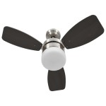 vidaXL Ventilator tavan cu iluminare/telecomandă, maro închis, 76 cm vidaXL Ventilator tavan cu iluminare/telecomandă, maro închis, 76 cm
