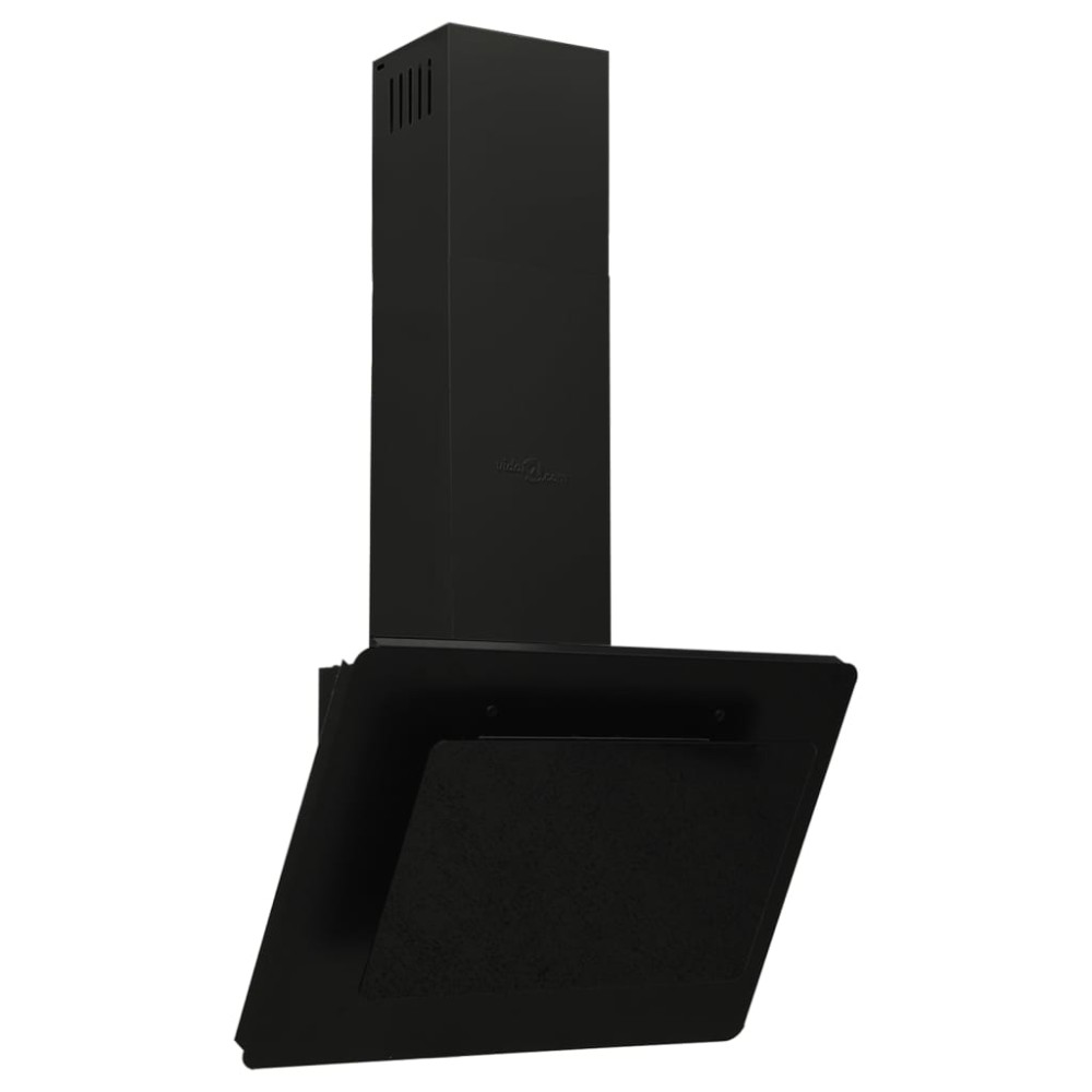 vidaXL Hotă de perete negru 60 cm oțel inoxidabil și sticlă securizată