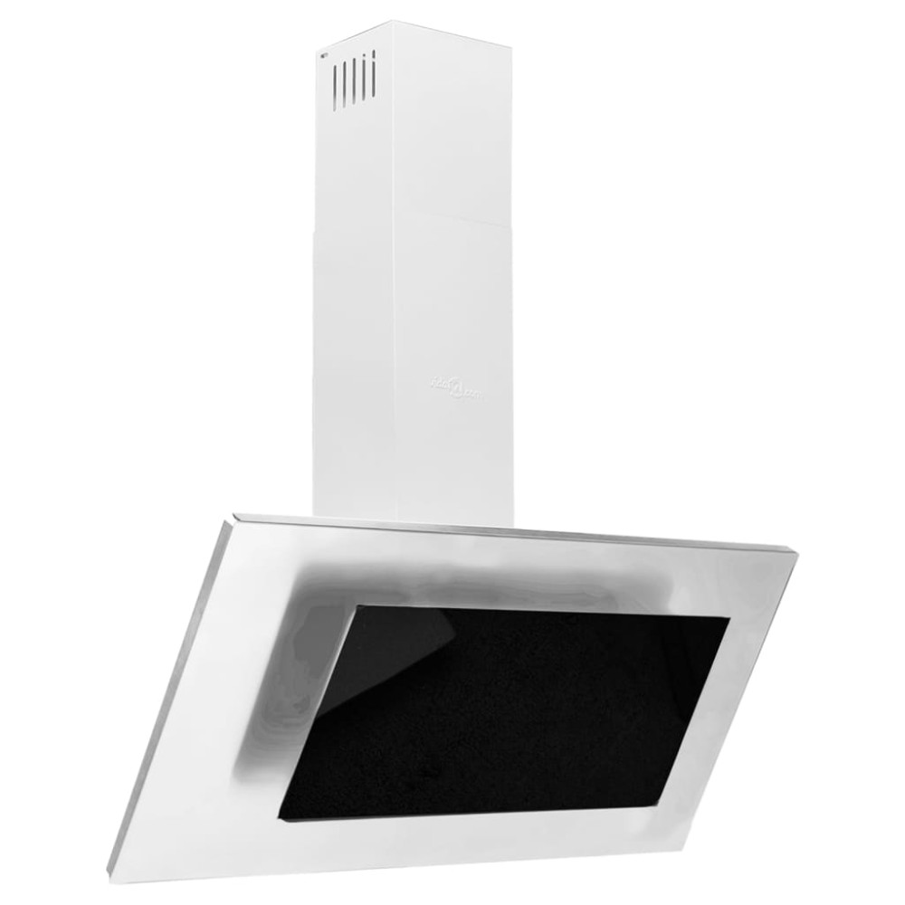 vidaXL Hotă perete argintiu 90 cm oțel inoxidabil & sticlă securizată
