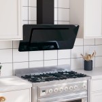 vidaXL Hotă de perete negru 90 cm oțel inoxidabil și sticlă securizată vidaXL Hotă de perete negru 90 cm oțel inoxidabil și sticlă securizată