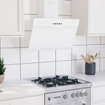 vidaXL Hotă de perete, alb, 60 cm, oțel și sticlă securizată vidaXL Hotă de perete, alb, 60 cm, oțel și sticlă securizată