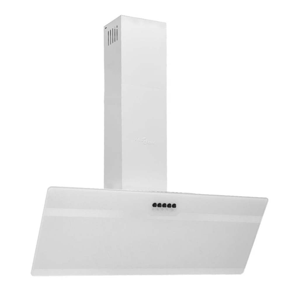 vidaXL Hotă de perete, alb, 90 cm, oțel și sticlă securizată