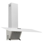 vidaXL Hotă de perete, alb, 90 cm, oțel și sticlă securizată vidaXL Hotă de perete, alb, 90 cm, oțel și sticlă securizată