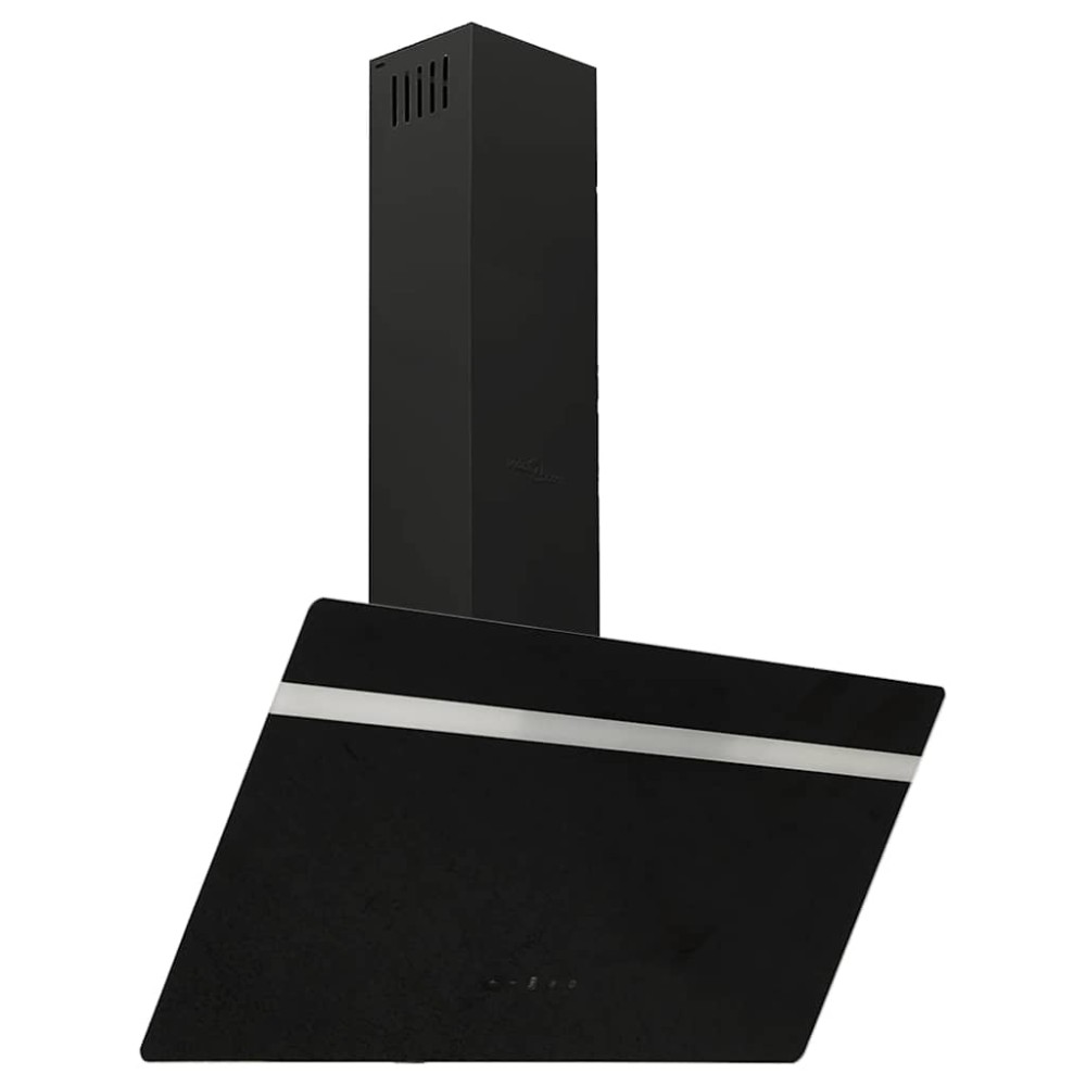 vidaXL Hotă de perete, negru, 90 cm, oțel și sticlă securizată