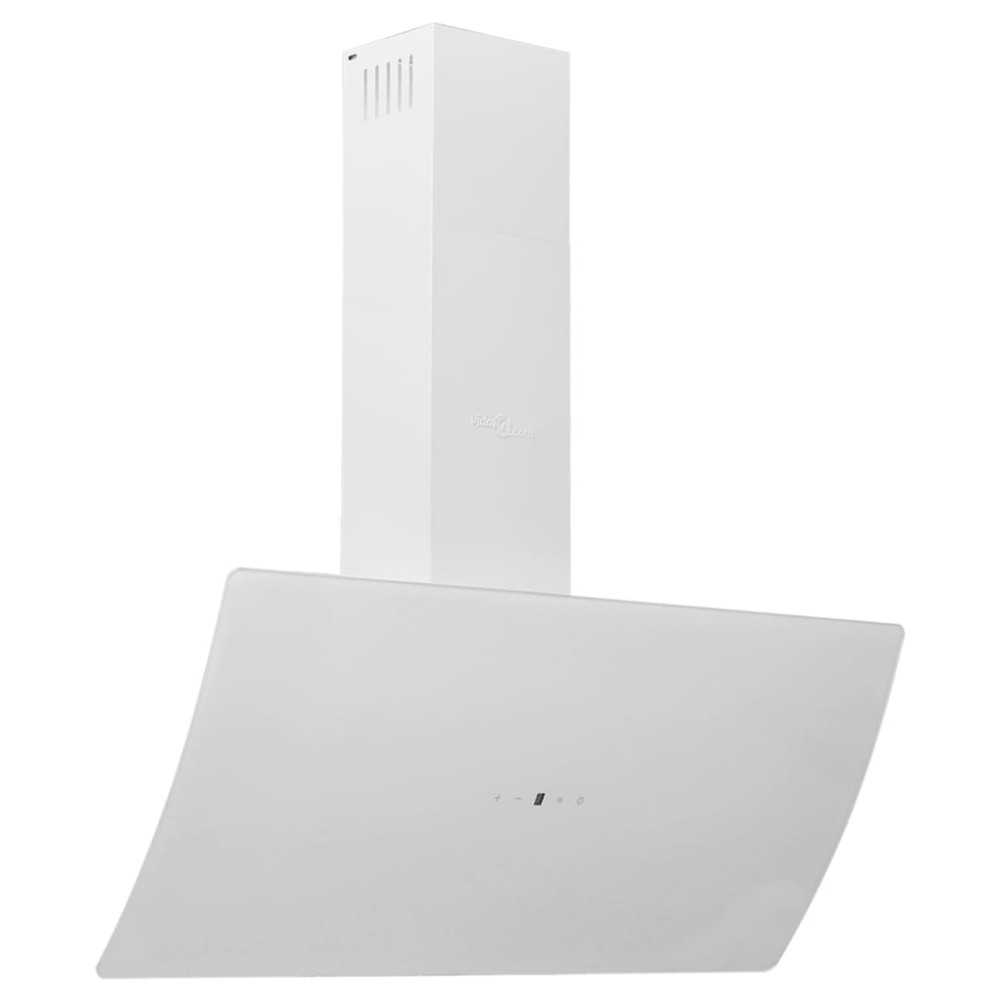 vidaXL Hotă de perete, alb, 90 cm, oțel și sticlă securizată