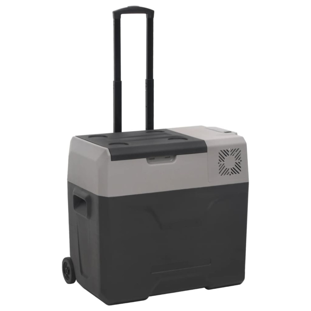 vidaXL Ladă frigorifică cu roată și mâner 40 L negru/gri polipropilenă