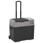 vidaXL Ladă frigorifică cu roată și mâner 50 L negru/gri polipropilenă vidaXL Ladă frigorifică cu roată și mâner 50 L negru/gri polipropilenă