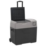 vidaXL Ladă frigorifică cu roată și mâner 50 L negru/gri polipropilenă vidaXL Ladă frigorifică cu roată și mâner 50 L negru/gri polipropilenă
