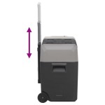 vidaXL Ladă frigorifică cu roată și mâner 50 L negru/gri polipropilenă vidaXL Ladă frigorifică cu roată și mâner 50 L negru/gri polipropilenă