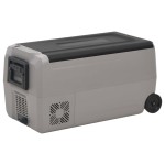 vidaXL Ladă frigorifică cu roată și mâner 36 L, negru și gri, PP & PE vidaXL Ladă frigorifică cu roată și mâner 36 L, negru și gri, PP & PE
