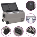vidaXL Ladă frigorifică cu roată și mâner 60 L, negru și gri, PP & PE vidaXL Ladă frigorifică cu roată și mâner 60 L, negru și gri, PP & PE