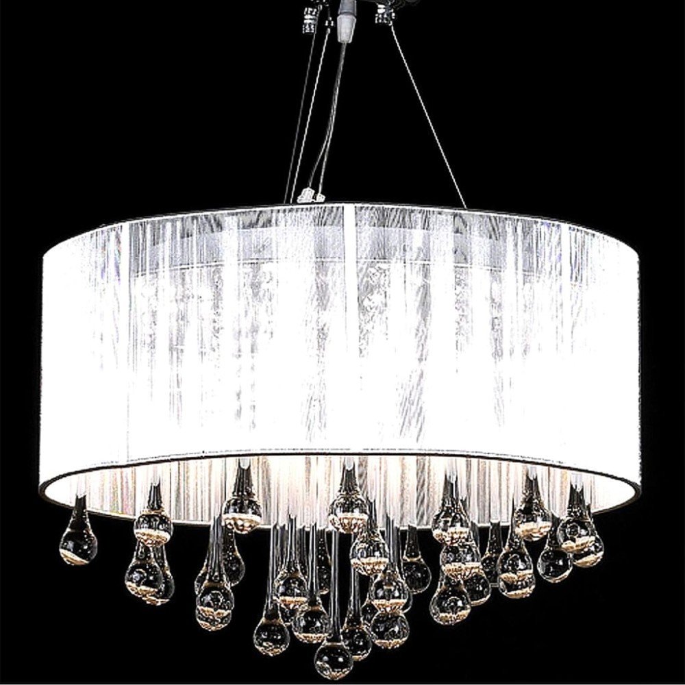 vidaXL Candelabru cu 85 de cristale, alb