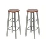 vidaXL Scaune de bar, 2 buc., metal, șezut din MDF vidaXL Scaune de bar, 2 buc., metal, șezut din MDF