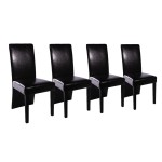 vidaXL Scaune de sufragerie, 4 buc., negru, piele ecologică vidaXL Scaune de sufragerie, 4 buc., negru, piele ecologică