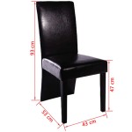 vidaXL Scaune de sufragerie, 4 buc., negru, piele ecologică vidaXL Scaune de sufragerie, 4 buc., negru, piele ecologică