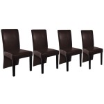 vidaXL Scaune de sufragerie, 4 buc., maro închis, piele ecologică vidaXL Scaune de sufragerie, 4 buc., maro închis, piele ecologică