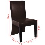 vidaXL Scaune de sufragerie, 4 buc., maro închis, piele ecologică vidaXL Scaune de sufragerie, 4 buc., maro închis, piele ecologică