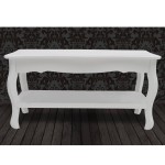 vidaXL Măsuță de cafea cu 2 niveluri, MDF, alb vidaXL Măsuță de cafea cu 2 niveluri, MDF, alb