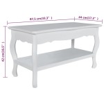 vidaXL Măsuță de cafea cu 2 niveluri, MDF, alb vidaXL Măsuță de cafea cu 2 niveluri, MDF, alb