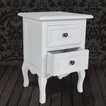 vidaXL Noptieră cu 2 sertare, MDF, alb vidaXL Noptieră cu 2 sertare, MDF, alb