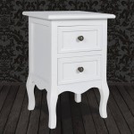 vidaXL Noptieră cu 2 sertare, MDF, alb vidaXL Noptieră cu 2 sertare, MDF, alb