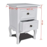 vidaXL Noptieră cu 2 sertare, MDF, alb vidaXL Noptieră cu 2 sertare, MDF, alb