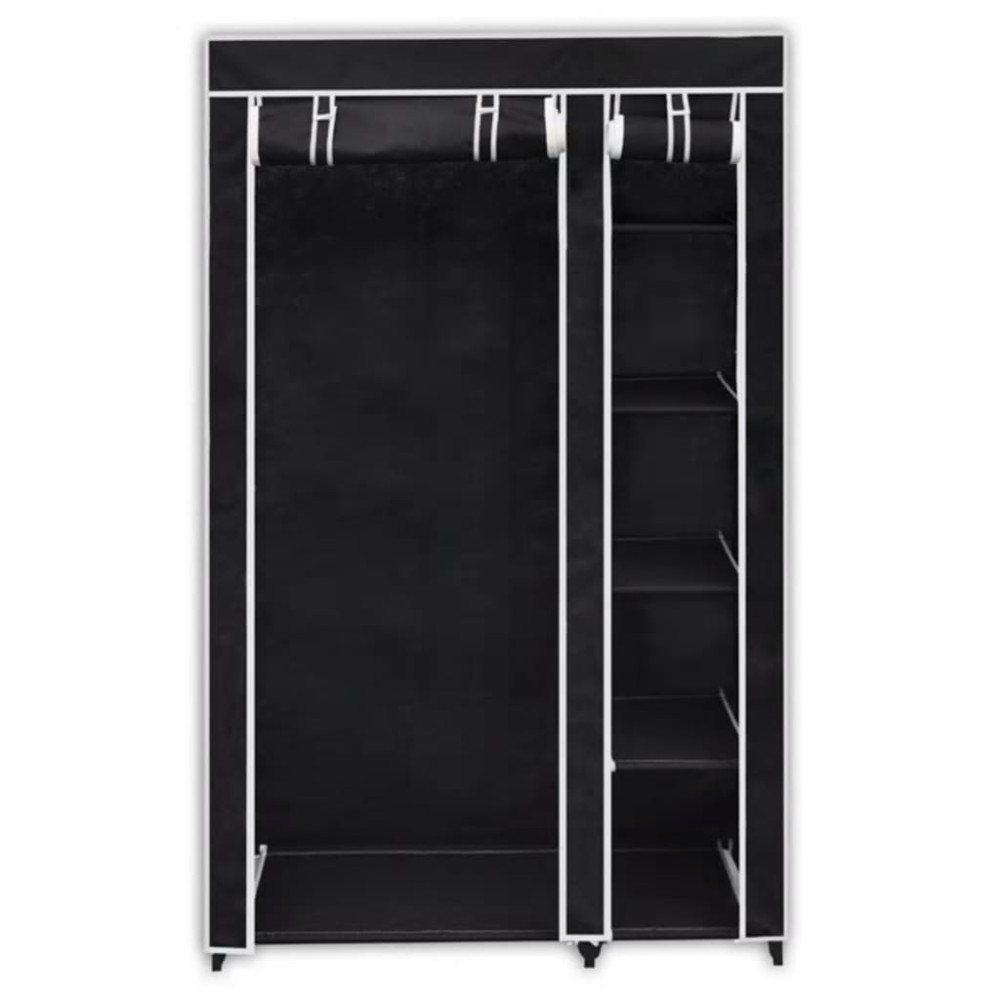 vidaXL Dulap de haine pliabil, negru, 110 x 45 x 175 cm