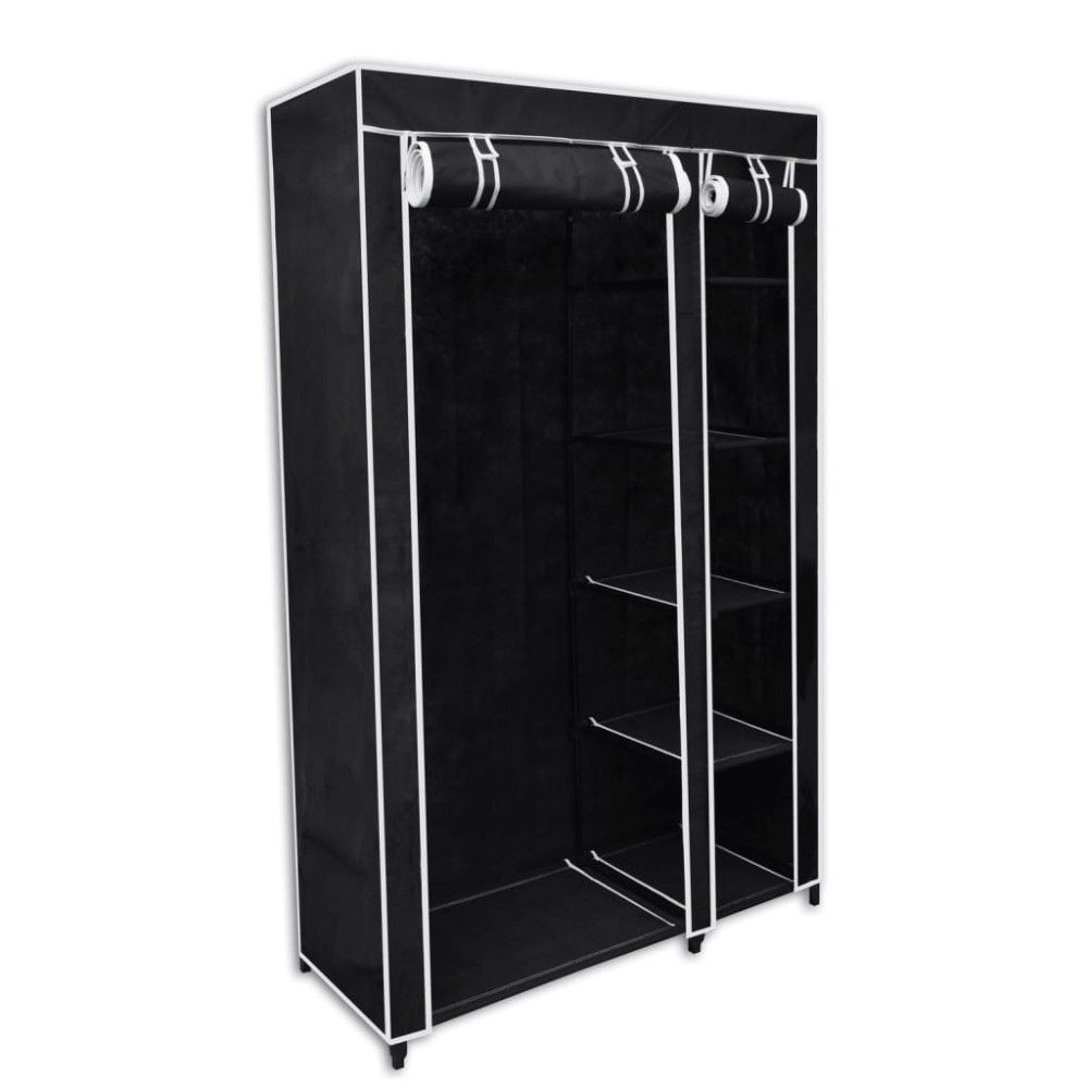 vidaXL Dulap de haine pliabil, negru, 110 x 45 x 175 cm